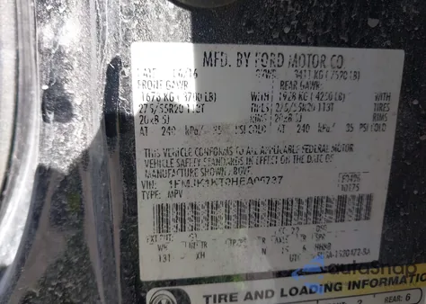 2017 Ford Expedition El Limited z USA, uszkodzony, nr VIN 1FMJK1KT0HEA05737